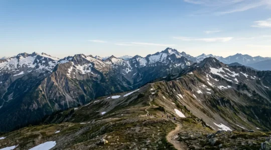 Dramatic aerial view of adventure tourism destination with pricing pressure indicators