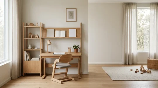 Modern modular children's furniture system with adjustable components designed for spinal health and growth