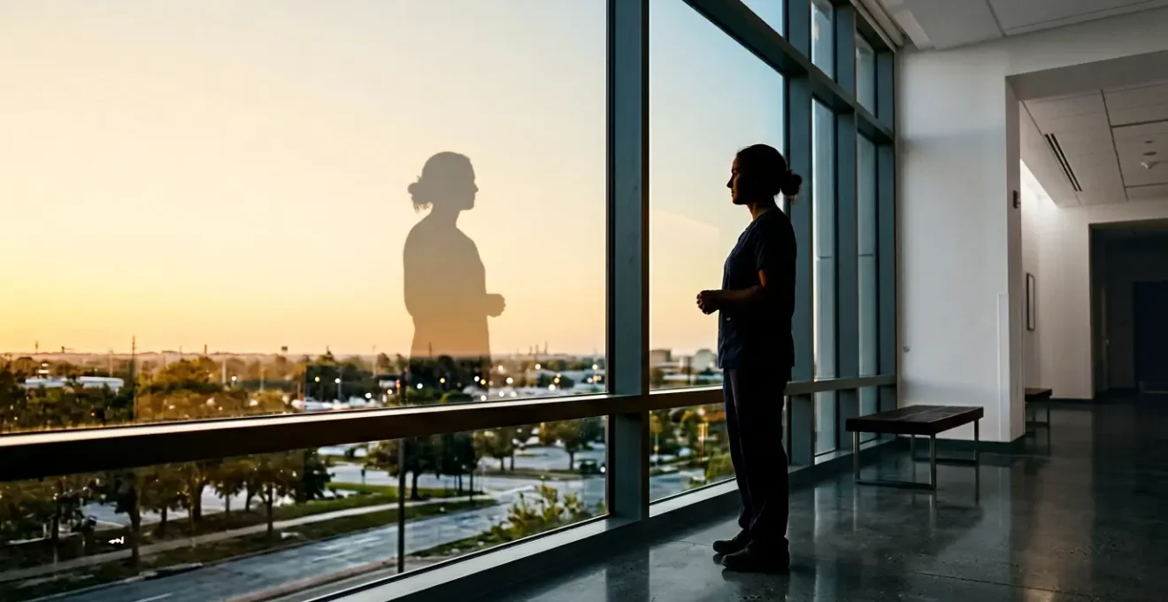 Shift worker transitioning from night work to daytime schedule during early morning hours
