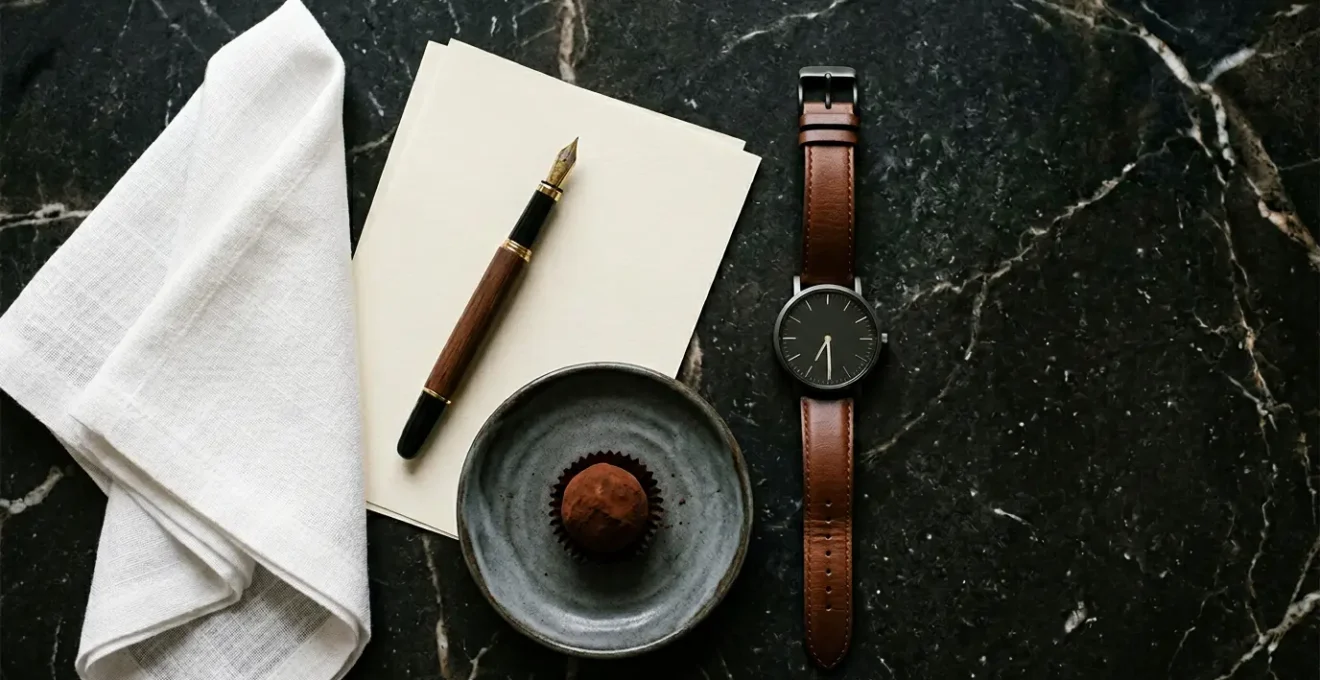 Fine dining reservation strategy with elegant minimalist composition