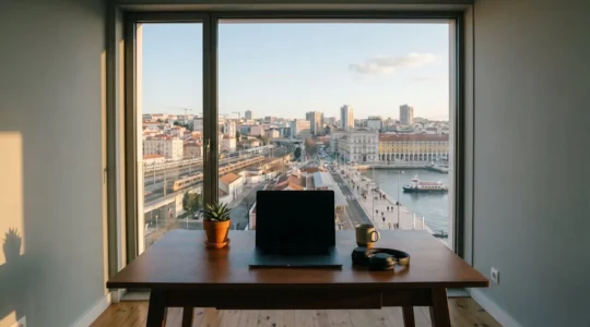 Digital nomad working productively while embracing slow travel across multiple cities