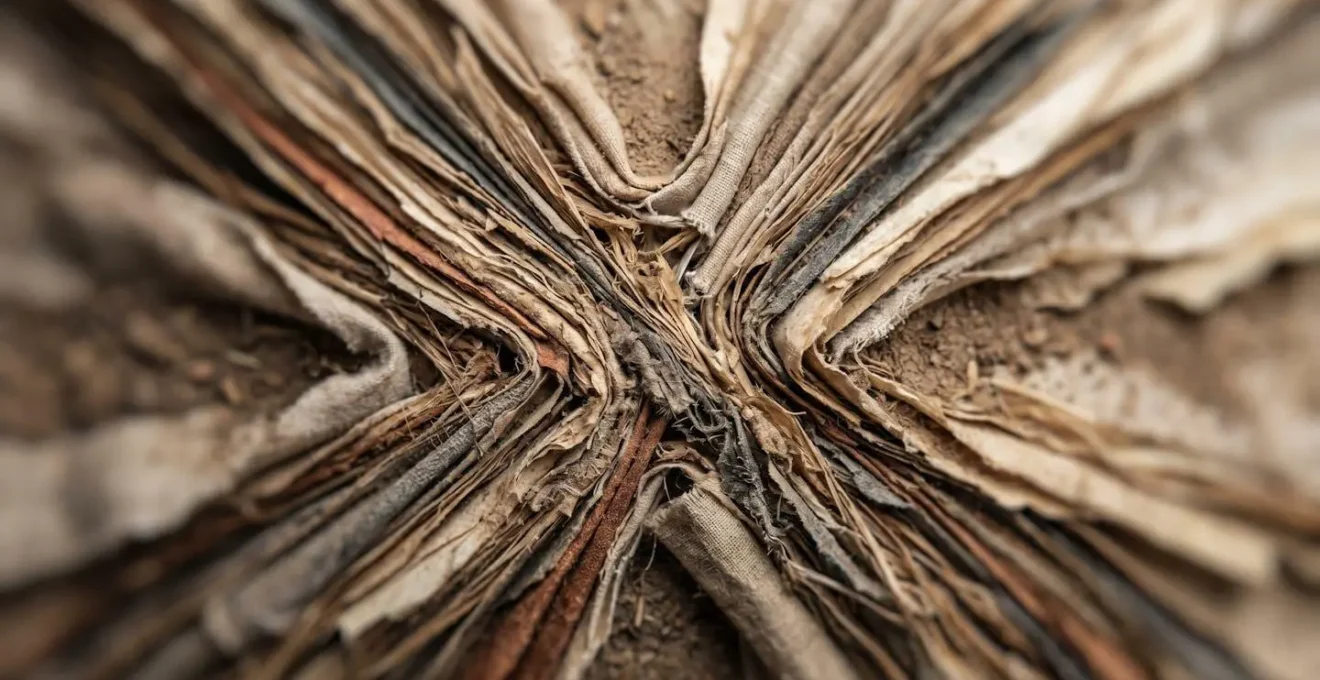 Macro close-up photograph showing textural details representing the overwhelming complexity of museum choices and decision fatigue